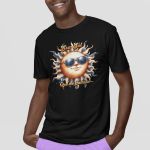 Camiseta Básica Masculina Sol Engraçado Trocadilho 100% Algodão Premium - Preto