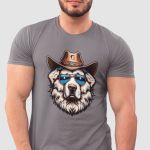 Camiseta Básica Masculina Cachorro Xerife Country 100% Algodão Premium - Chumbo
