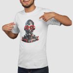 Camiseta Básica Masculina Robô Androide Inteligência Artificial 100% Algodão Premium - Branco