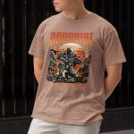 Camiseta Básica Masculina Roboriot Distopia Scifi 100% Algodão Premium - Caqui
