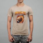 Camiseta Básica Masculina Bola Futebol Americano 100% Algodão Premium - Caqui