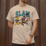 Camiseta Básica Masculina Esqueleto Basquete Slam 100% Algodão Premium - Caqui