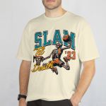 Camiseta Básica Masculina Esqueleto Basquete Slam 100% Algodão Premium - Off White