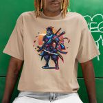 Camiseta Básica Masculina Samurai Ninja 100% Algodão Premium - Caqui