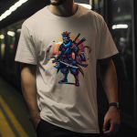 Camiseta Básica Masculina Samurai Ninja 100% Algodão Premium - Caqui