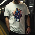 Camiseta Básica Masculina Samurai Ninja 100% Algodão Premium - Off White