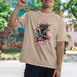 Camiseta Básica Masculina Punk Rockstar 100% Algodão Premium - Caqui