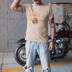Camiseta Básica Masculina Rei Da Estrada 100% Algodão Premium - Caqui