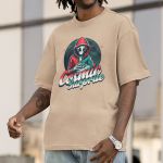 Camiseta Básica Masculina Alien Lua 100% Algodão Premium - Caqui