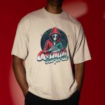 Camiseta Básica Masculina Alien Lua 100% Algodão Premium - Off White