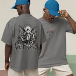 Camiseta Masculina Anjo Bíblico Wings Costas 100% Algodão Premium - Chumbo