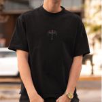Camiseta Masculina Anjo Bíblico Wings Costas 100% Algodão Premium - Preto