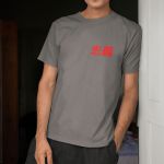 Camiseta Masculina Bushido Dragão Frente E Costas 100% Algodão Premium - Chumbo