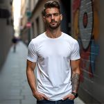Camiseta Básica Masculina Lisa 100% algodão 30.1 (CM01-LISA) - Branco