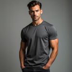 Camiseta Básica Masculina Lisa 100% algodão 30.1 (CM01-LISA) - Chumbo