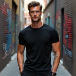 Camiseta Básica Masculina Lisa 100% algodão 30.1 (CM01-LISA) - Preto