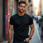 Camiseta Básica Masculina Lisa 100% algodão 30.1 (CM01-LISA) - Preto