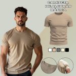Camiseta Básica Masculina Lisa 100% algodão 30.1 (CM01-LISA) - Caqui