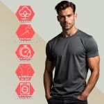 Camiseta Básica Masculina Lisa 100% algodão 30.1 (CM01-LISA) - Chumbo