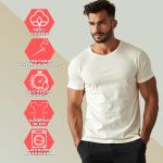 Camiseta Básica Masculina Lisa 100% algodão 30.1 (CM01-LISA) - Off White