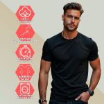Camiseta Básica Masculina Lisa 100% algodão 30.1 (CM01-LISA) - Preto