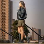 Coturno Feminino Estilo Militar Bota Cano Médio Preto