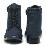 Coturno Feminino Estilo Militar Bota Cano Médio Jeans