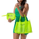 Bolsa Sacola Feminina Moda Praia De Ombro Com Necessaire Verde KP101-GG