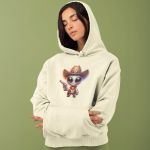 Moletom Unissex Canguru Alien Cowboy Com Capuz - Off White