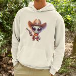 Moletom Unissex Canguru Alien Cowboy Com Capuz - Off White