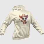 Moletom Unissex Canguru Alien Cowboy Com Capuz - Off White