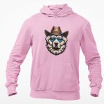 Moletom Unissex Canguru Com Capuz Cachorro Xerife - Rosa Bebê
