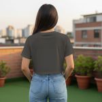 Camiseta Cropped Feminina Algodão Premium Conforto e Estilo Moderno - Chumbo