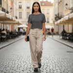 Camiseta Cropped Feminina Algodão Premium Conforto e Estilo Moderno - Chumbo
