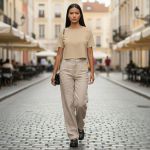 Camiseta Cropped Feminina Algodão Premium Conforto e Estilo Moderno - Caqui