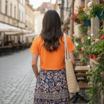 Camiseta Cropped Feminina Algodão Premium Conforto e Estilo Moderno - Laranja