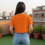 Camiseta Cropped Feminina Algodão Premium Conforto e Estilo Moderno - Laranja