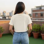 Camiseta Cropped Feminina Algodão Premium Conforto e Estilo Moderno - Off White