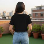 Camiseta Cropped Feminina Algodão Premium Conforto e Estilo Moderno - Preto