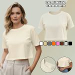 Camiseta Cropped Feminina Algodão Premium Conforto e Estilo Moderno - Off White