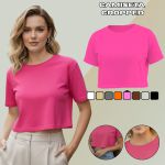 Camiseta Cropped Feminina Algodão Premium Conforto e Estilo Moderno - Rosa