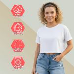 Camiseta Cropped Feminina Algodão Premium Conforto e Estilo Moderno - Branco