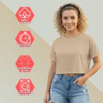Camiseta Cropped Feminina Algodão Premium Conforto e Estilo Moderno - Caqui