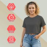 Camiseta Cropped Feminina Algodão Premium Conforto e Estilo Moderno - Chumbo