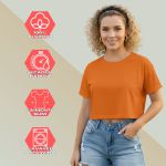 Camiseta Cropped Feminina Algodão Premium Conforto e Estilo Moderno - Laranja