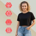 Camiseta Cropped Feminina Algodão Premium Conforto e Estilo Moderno - Preto