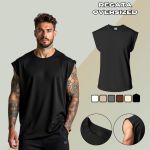 Camiseta Regata Masculina Machão Muscle Lisa 100% Algodão Premium - Preto