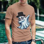 Camiseta Básica Masculina Fantasma De Cartola Ghost 100% Algodão Premium - Caqui