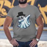 Camiseta Básica Masculina Fantasma De Cartola Ghost 100% Algodão Premium - Chumbo