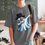 Camiseta Básica Masculina Fantasma De Cartola Ghost 100% Algodão Premium - Chumbo